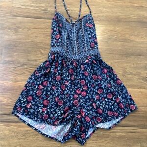 VINTAGE Hollister Navy Floral Romper